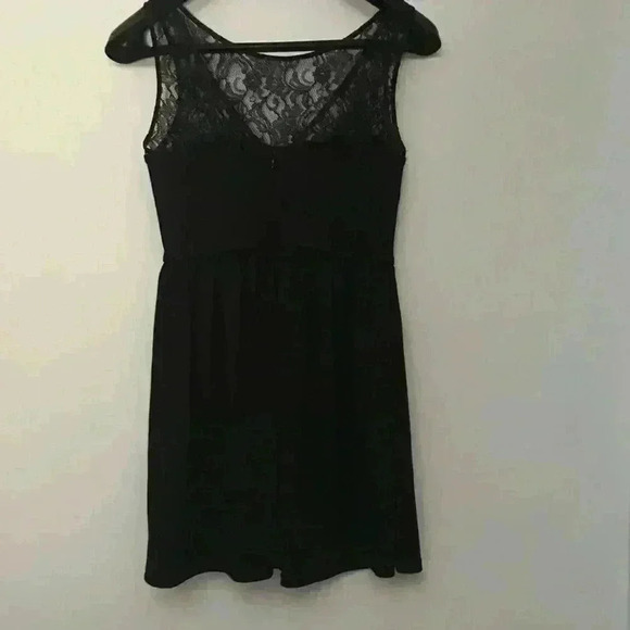 Aqua Black Dress with Lace Bodice Size M - Picture 6 of 8
